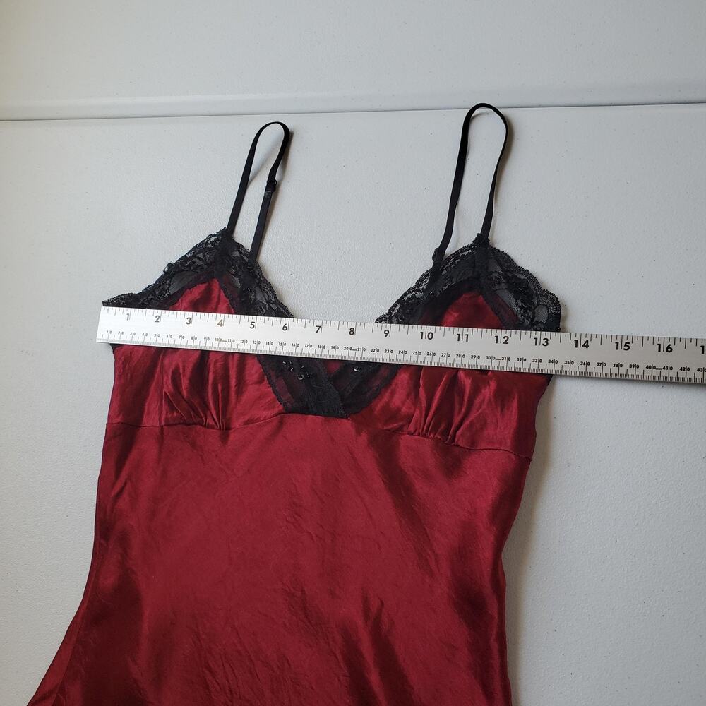 Y2K Twenty One Babydoll Womens Small Red Satin Lace Beaded Whimsigoth Grunge - Picture 7 of 9